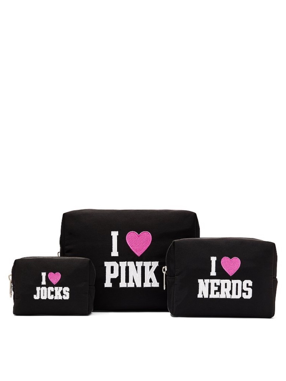 VS PINK MAKEUP BAG TRIO SET NWT